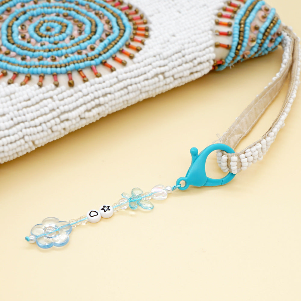 Factory direct supply handmade beaded mobile phone lanyard, Bluetooth speaker lanyard, flashlight, fan, selfie stick, U-disk sling