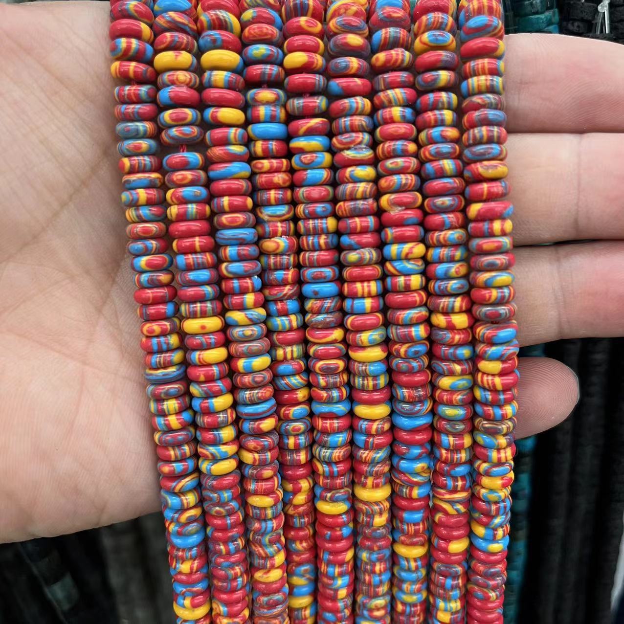 2×6 Natural Stone Colorfuled Crystal Abacus Beads Spacer Beads Beads Cross-Border Hot-Selling Jewelry DIY Bracelet Necklace