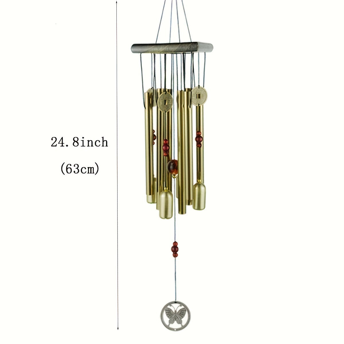 Cross-border explosions six-tube retro classic metal wind chime high sense aluminum tube metal hanging decoration home decoration wind chime
