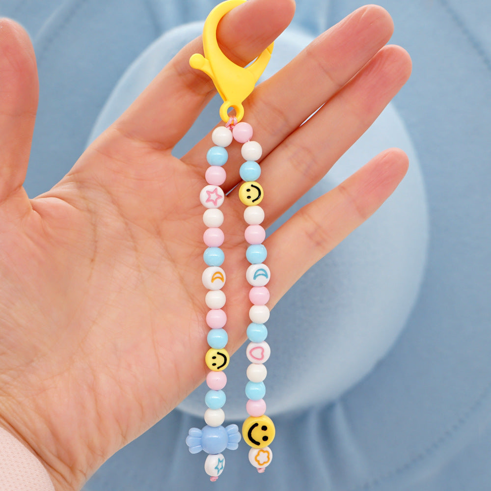 Factory direct supply handmade beaded mobile phone lanyard, Bluetooth speaker lanyard, flashlight, fan, selfie stick, U-disk sling