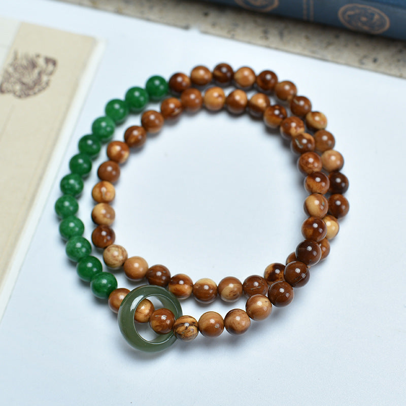 Natural Cook Bodhi Root DIY Woven Handheld Chain Plate Wen Play Chanting Bead String Men's and Women's Long Hanging Pendant