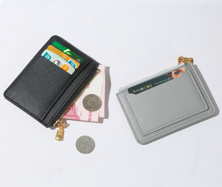 Portafogli da donna Borsa da donna in pelle PU Mini Hasp Porta carte multi-carta solida Portafogli corti Portafoglio piccolo sottile con cerniera Hasp