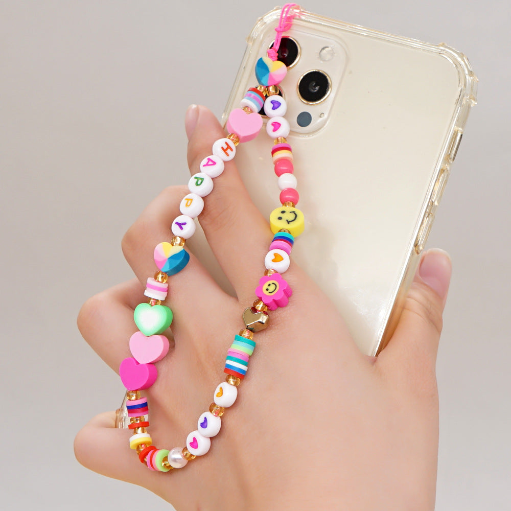 Factory direct supply handmade beaded mobile phone lanyard, Bluetooth speaker lanyard, flashlight, fan, selfie stick, U-disk sling