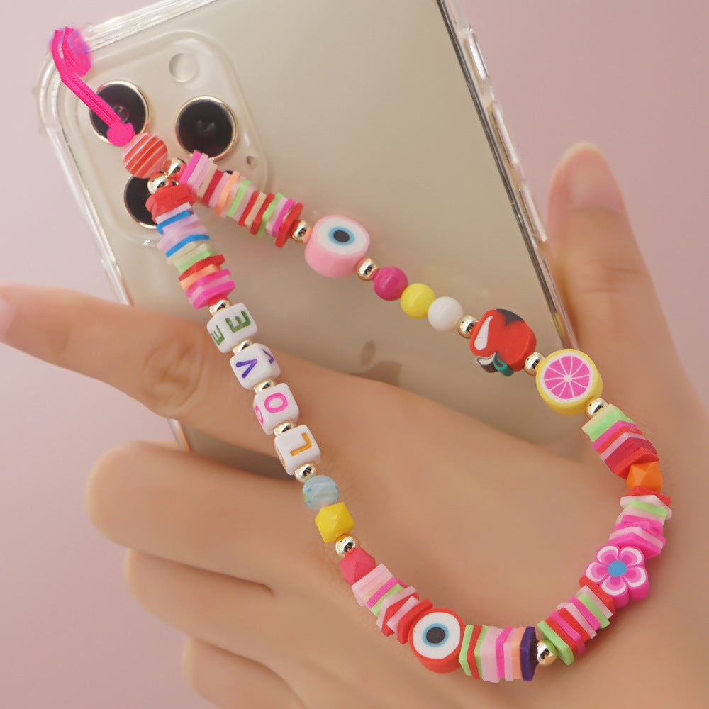 Factory direct supply handmade beaded mobile phone lanyard, Bluetooth speaker lanyard, flashlight, fan, selfie stick, U-disk sling