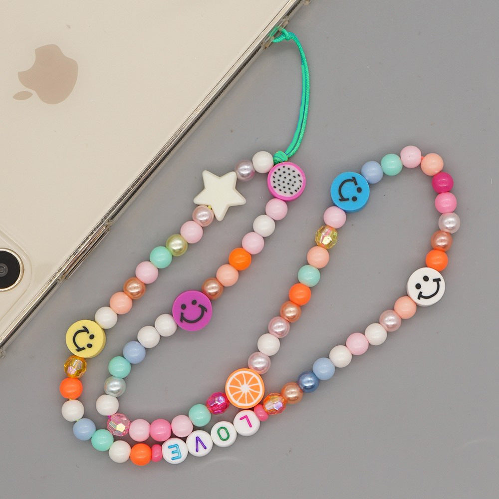 Factory direct supply handmade beaded mobile phone lanyard, Bluetooth speaker lanyard, flashlight, fan, selfie stick, U-disk sling