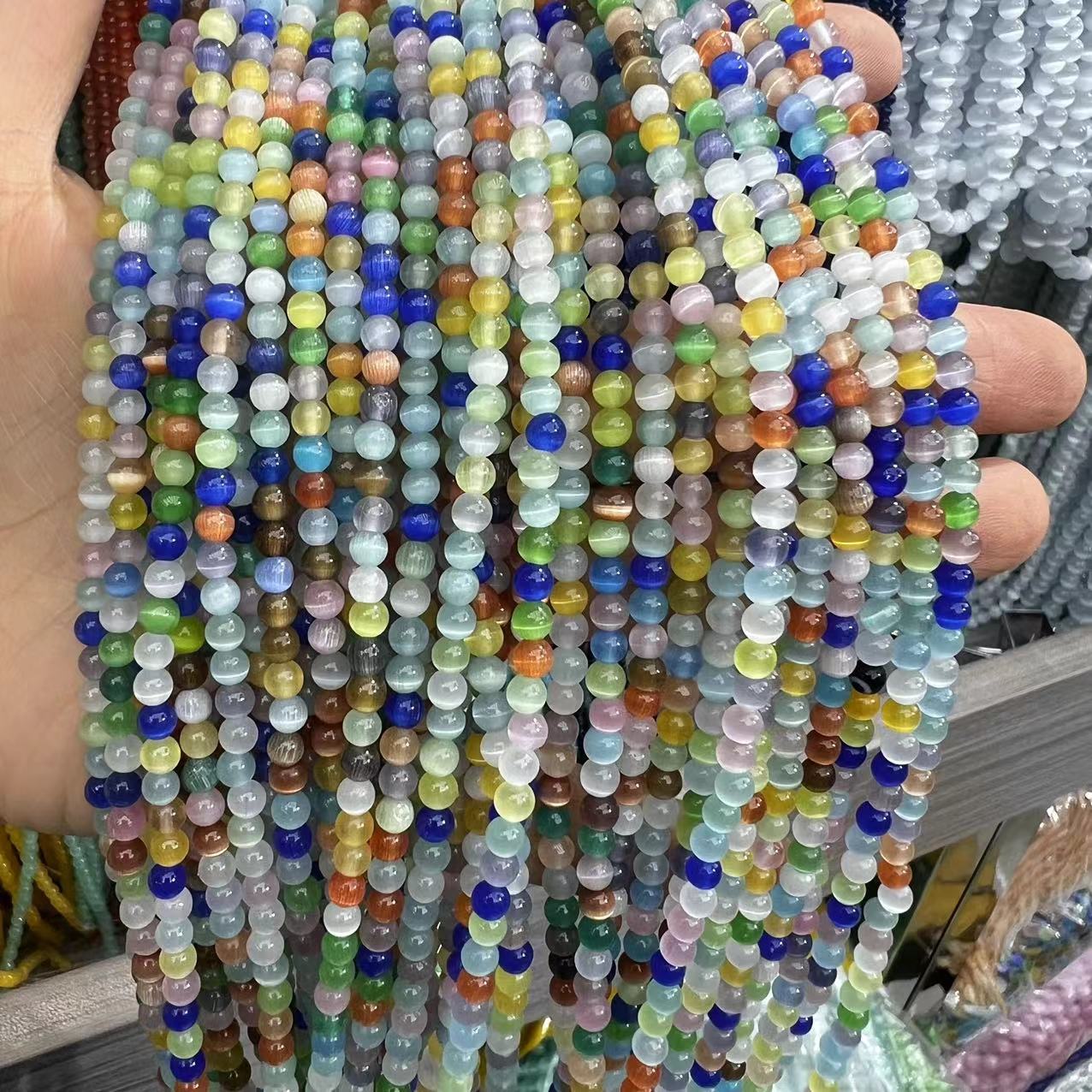 Cat's eye stone beads loose batch bracelet accessories diy jewelry accessories loose beads bracelet necklace material factory direct batch