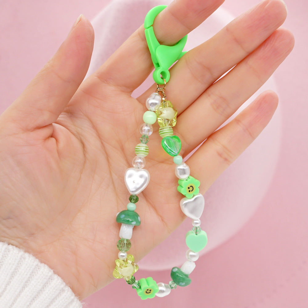 Factory direct supply handmade beaded mobile phone lanyard, Bluetooth speaker lanyard, flashlight, fan, selfie stick, U-disk sling