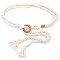 Ethnic Style Retro Belt Accessories High-End Yellow Women's Decoration with Skirt Knotted Braided Hemp Rope Waist Rope Tie