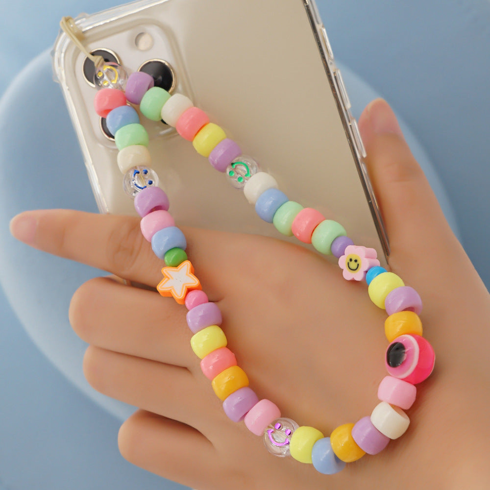 Factory direct supply handmade beaded mobile phone lanyard, Bluetooth speaker lanyard, flashlight, fan, selfie stick, U-disk sling