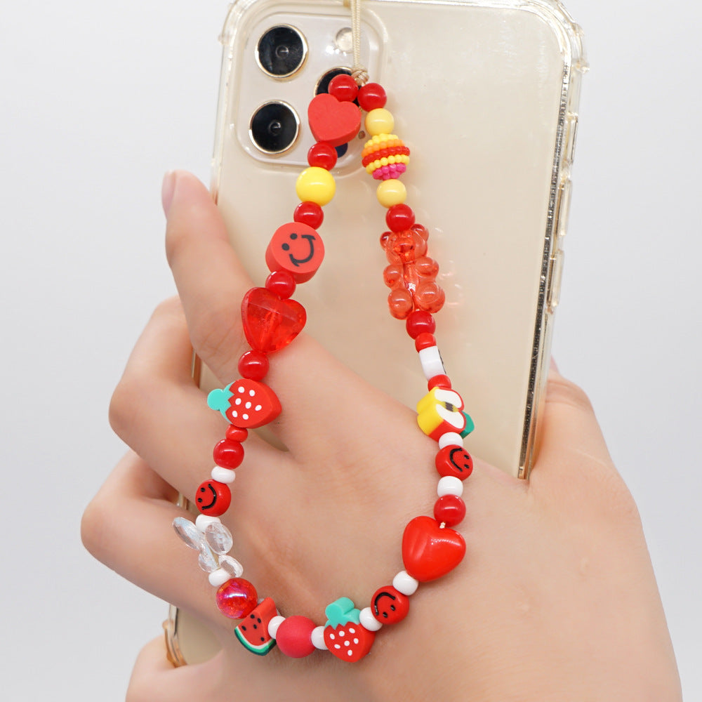 Factory direct supply handmade beaded mobile phone lanyard, Bluetooth speaker lanyard, flashlight, fan, selfie stick, U-disk sling