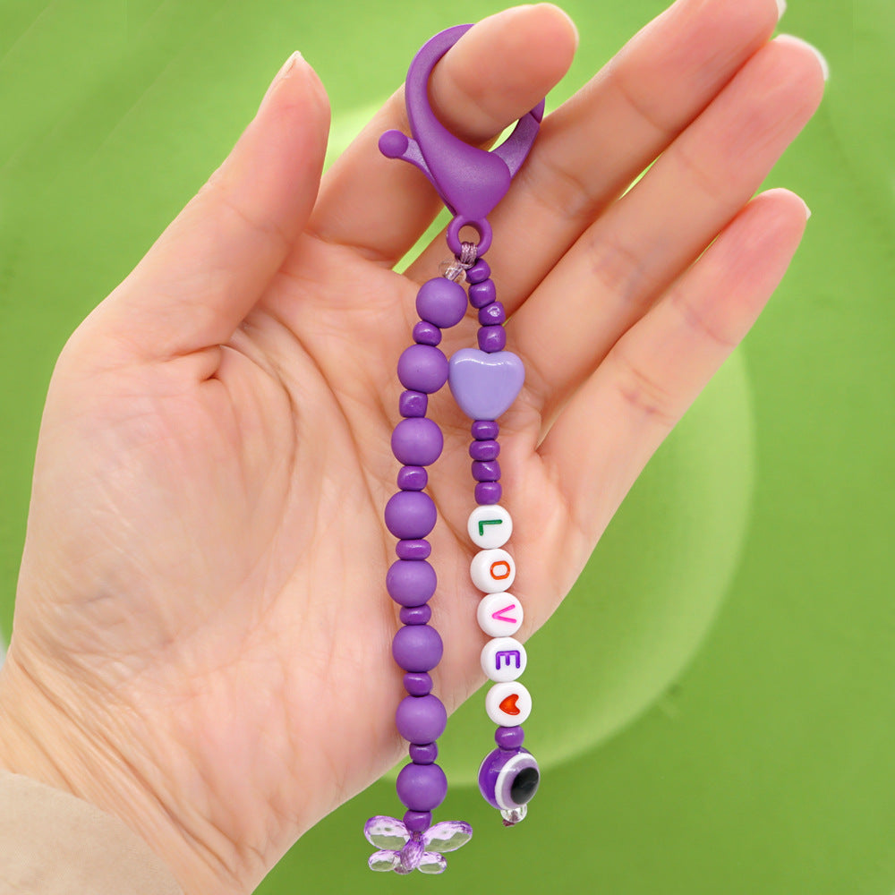 Factory direct supply handmade beaded mobile phone lanyard, Bluetooth speaker lanyard, flashlight, fan, selfie stick, U-disk sling