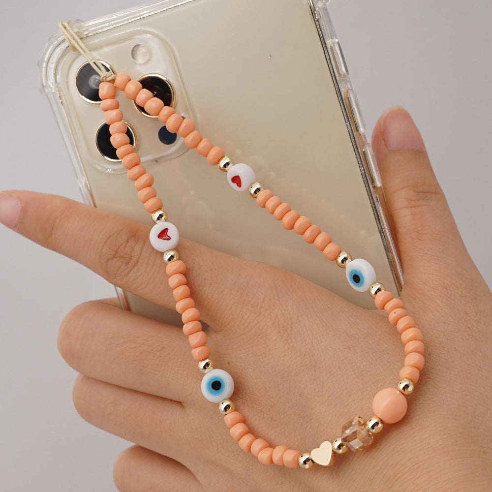 Factory direct supply handmade beaded mobile phone lanyard, Bluetooth speaker lanyard, flashlight, fan, selfie stick, U-disk sling