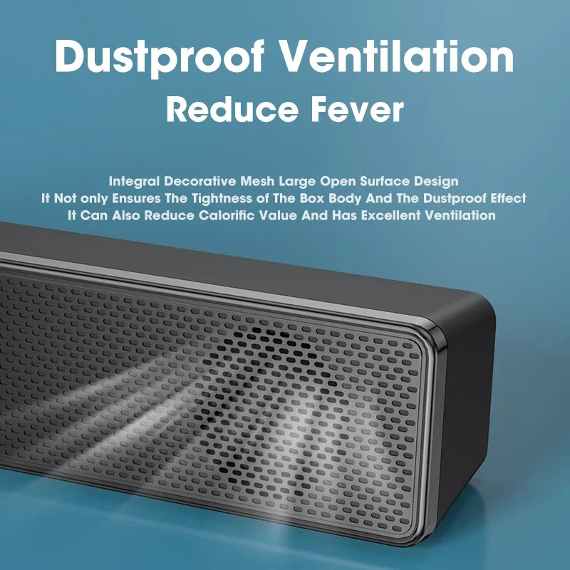 NNEOBA Soundbar Per PC Connettività USB E AUX 3,5 Millimetri 3D Audio Deep Bass