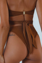 Top Bandeau Palmeria Bikini Con Lacci Multifunzionali E Doppia Fodera