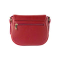 Borsa a Spalla in Vera Pelle Made in Italy - Tracolla Removibile - Fibbia Oro Lucido - Colore Rosso - 26x20x10 cm