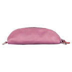 RB1015AZ | Fanny pack with removable shoulder strap in Genuine Leather Made in Italy. Polished Nickel metal snap hook attachments - Antique Pink color - Dimensions: 24 x 14 x 7