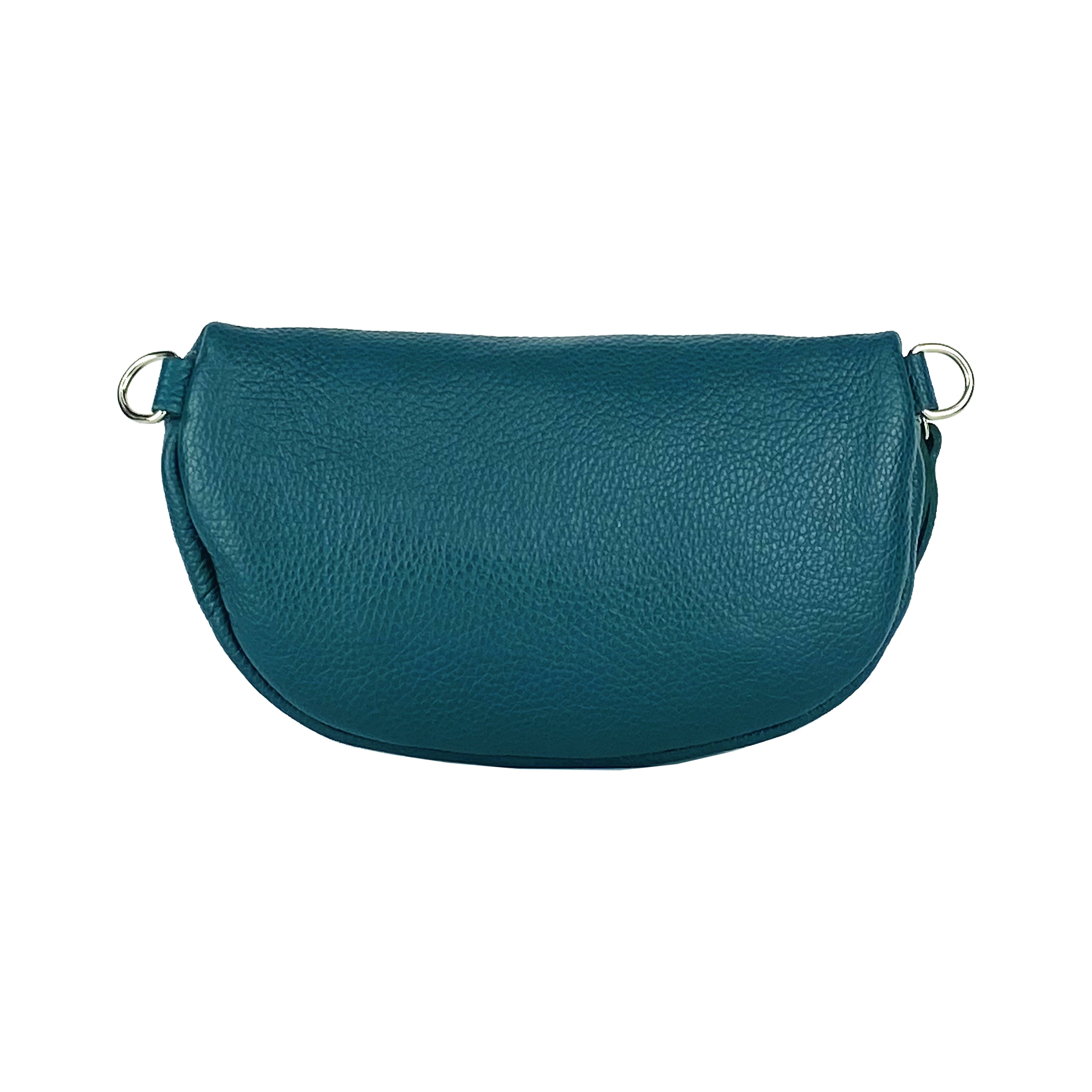 RB1015BZ | Fanny pack with removable shoulder strap in Genuine Leather Made in Italy. Polished Nickel metal snap hook attachments - Brassy color - Dimensions: 24 x 14 x 7