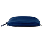 RB1015D | Fanny pack with removable shoulder strap in Genuine Leather Made in Italy. Polished Nickel metal snap hook attachments - Blue color - Dimensions: 24 x 14 x 7