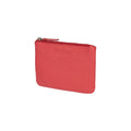 Portachiavi Portamonete Pelle Pieno Fiore Rosso Con Protezione RFID