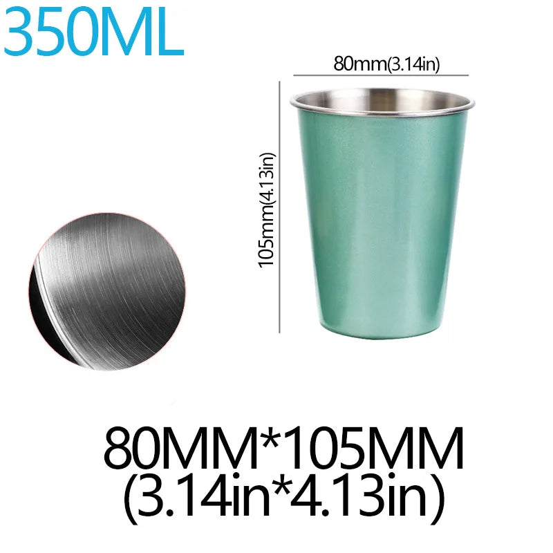 350/500ml Tazze in acciaio inossidabile Ufficio domestico Bar Cucina Bevande Bicchiere da caffè Tè Bere Boccale di birra Tazza da viaggio in metallo