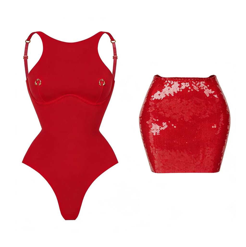 2026 2 Pezzi Costume da Bagno Intero Sexy da Donna, Monokini a Vita Alta Push-Up, Tinta Unita, Abbigliamento da Spiaggia