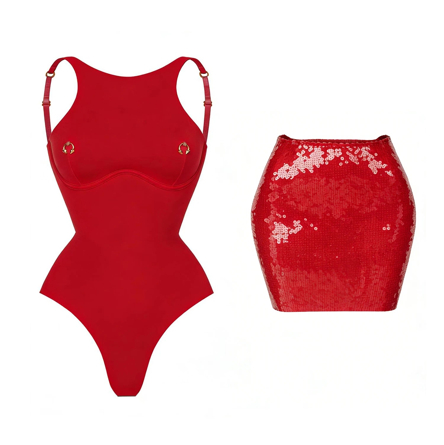 2026 2 Pezzi Costume da Bagno Intero Sexy da Donna, Monokini a Vita Alta Push-Up, Tinta Unita, Abbigliamento da Spiaggia