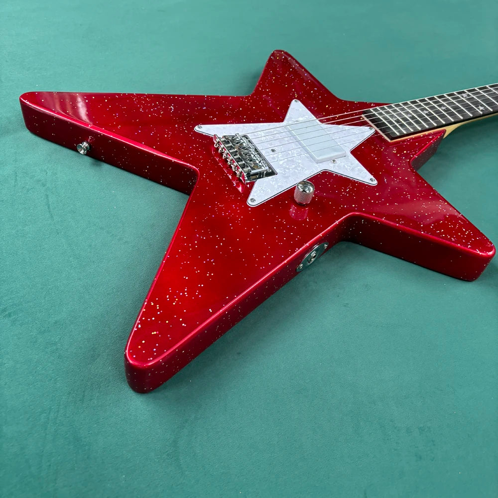 Chitarra elettrica Star con hardware di alta qualità, manico confortevole, tono bilanciato, tasti scorrevoli, accordatura stabile.
