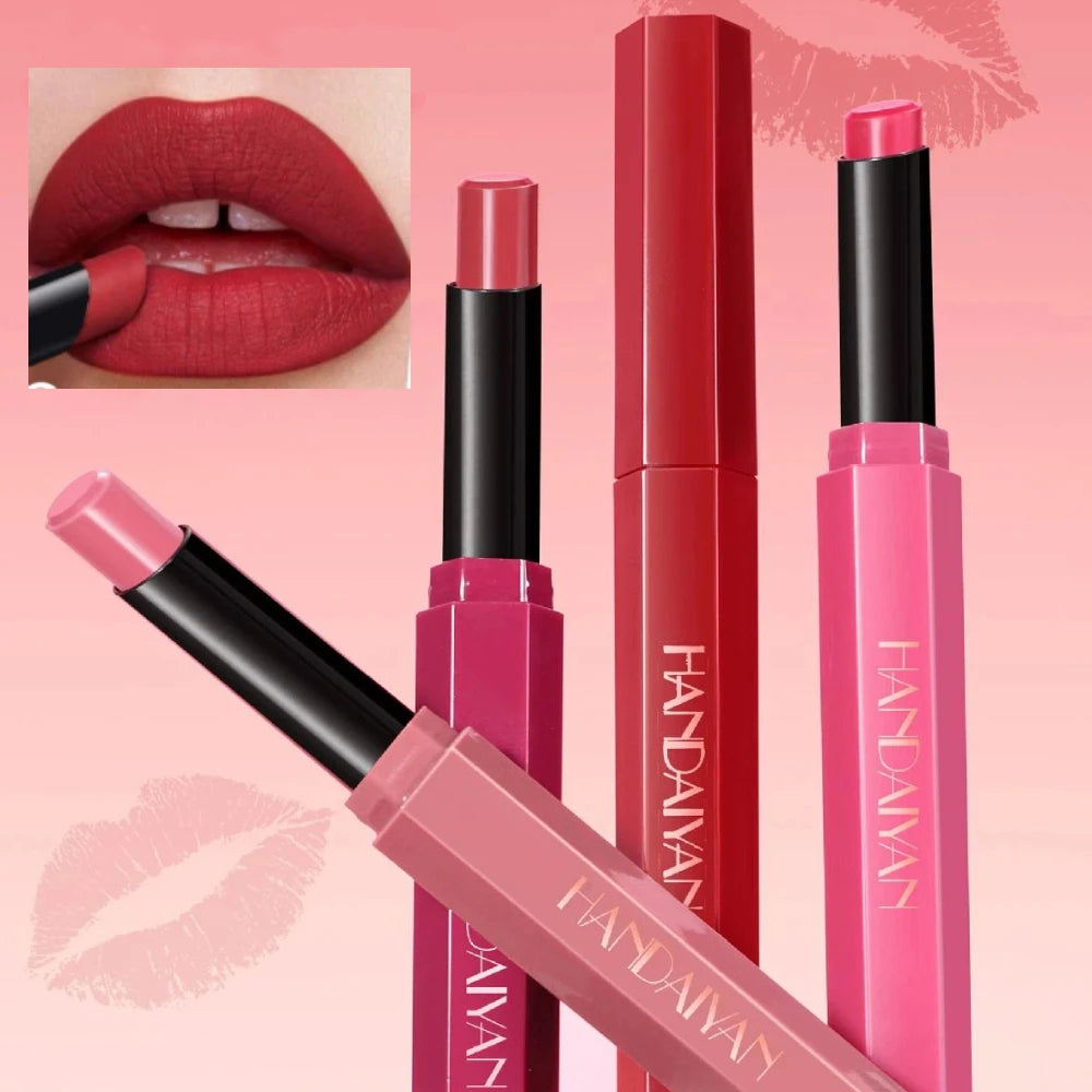 6 Colors Matte Lipstick Long-Lasting Non-Stick Cup Waterproof Nude Deep Red Lipstick Sexy Red Velvet Lip Gloss Women Makeup