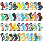 Calze Cotone Pettinato Uomo Happy Socks AB Asimmetrica Motivo Animale Harajuku Streetwear