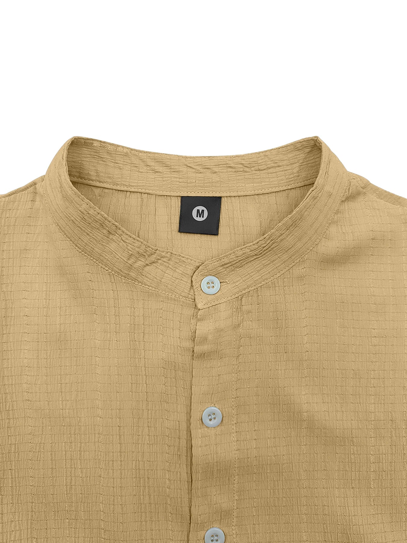 Set di 3 Pezzi Camicia Estiva da Uomo a Maniche Corte Leggera Traspirante Tinta Unita con Bottoni Casual Colletto Rialzato Lavabile in Lavatrice Perfetta