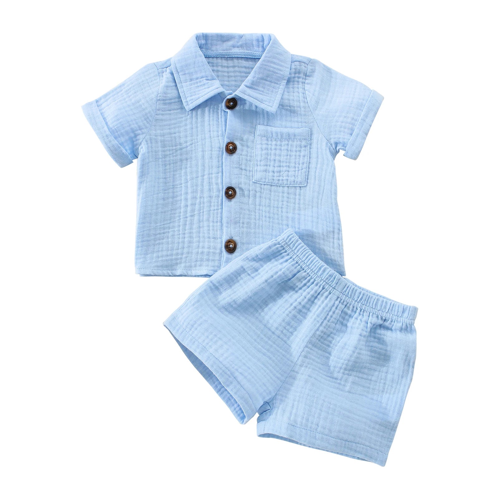 VISgogo 0-3 anni neonati maschi vestiti per ragazze set neonato manica corta t-shirt pantaloni corti estate tinta unita vestito Casual