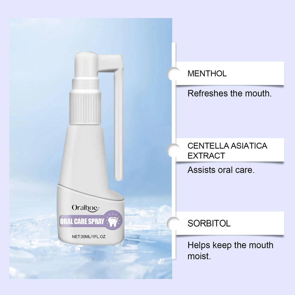 Oralhoe 30mL Oral Care Spray Hydrate Relieve Oral Discomfort Eliminate Bad Breath Long-Lasting Freshness Daily Oral Care Spray