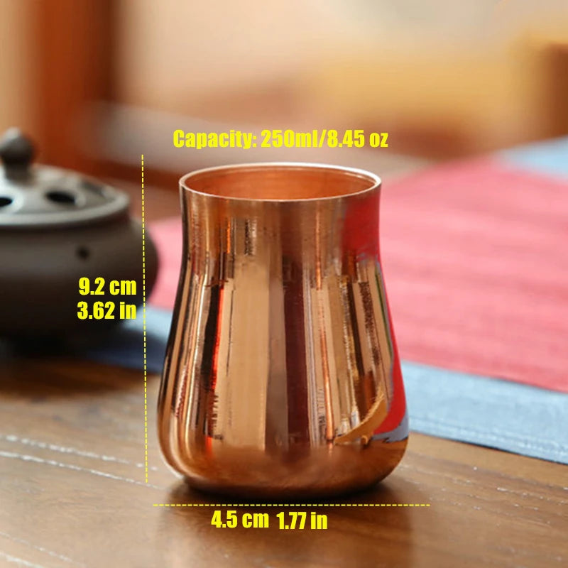 Boccale di latte di birra in rame puro artigianale Creativo Vintage Addensato Acqua di Mosca 350 ml Tazza per colazione Stoviglie per bicchieri di Mosca
