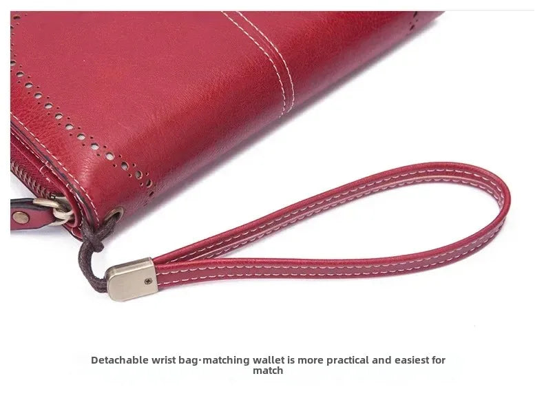 Portafoglio da donna di alta qualità, antifurto, in pelle, con cerniera lunga, grande, pochette da donna, porta carte.
