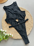 2025 Nuovo costume da bagno intero sexy dal taglio alto per le donne Scava fuori costumi da bagno Body femminile Monokini Costume da bagno senza schienale Beachwear
