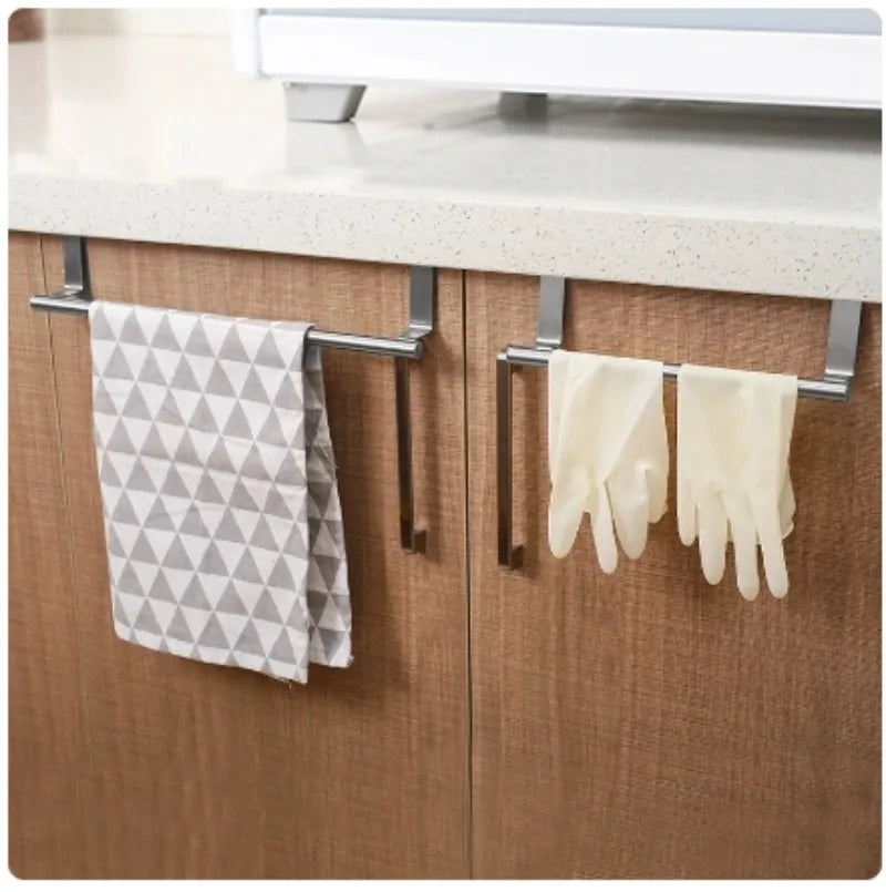 Portasciugamani sopra la porta Portasciugamani in acciaio inossidabile Organizzatore di stoccaggio Porta dell'armadio da cucina per bagno Portasciugamani sospeso