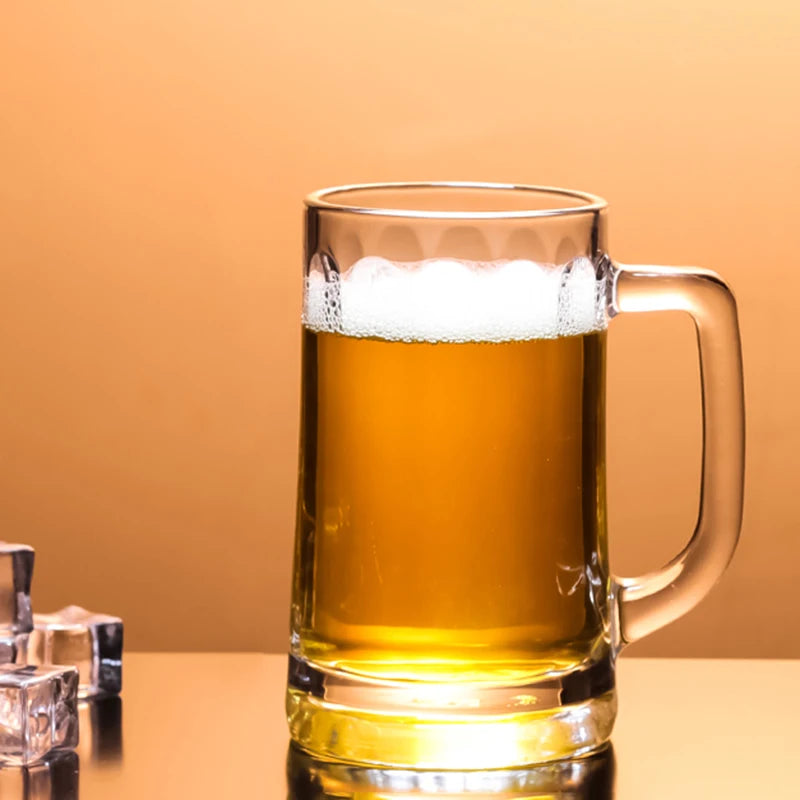 Bottiglia d'acqua trasparente in vetro da birra creativo con manico Bicchiere da birra artigianale per feste Bar Tazza per bevande Tazza per bevande fredde Bicchiere da vino per feste