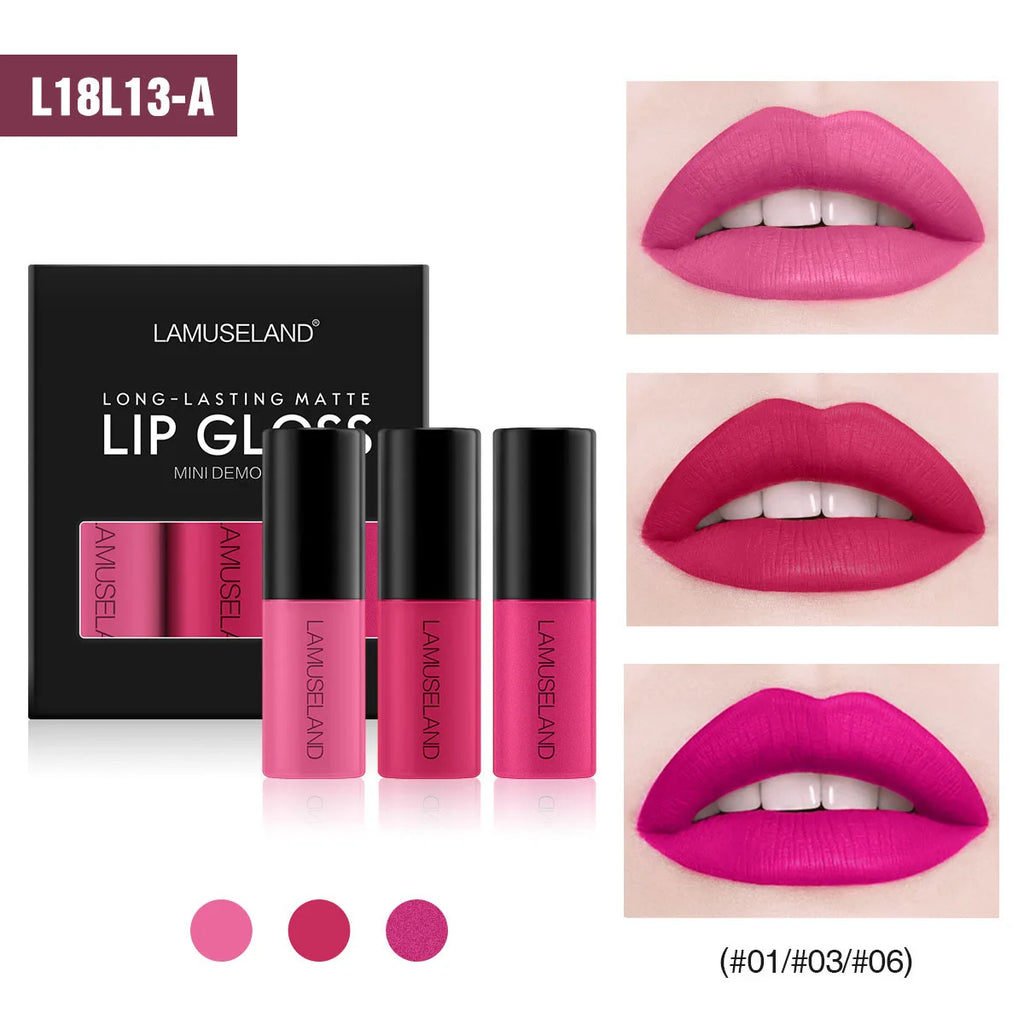 Mini 12 colori lucidalabbra liquido impermeabile antiaderente 24 ore di lunga durata velluto opaco rossetto lucidalabbra trucco cosmetico cura