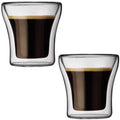 JUSTINLAU 1/2/4 Pezzi Tazza da Caffè in Vetro a Doppia Parete, Bicchiere Trasparente Termoisolante per Acqua, Tazza per Colazione, Bicchiere per Bevande Fredde, Boccale da Birra