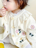 Cardigan lavorato a maglia per bambini autunno e inverno Top per bambina Maglione caldo stile bambino invernale per bambini