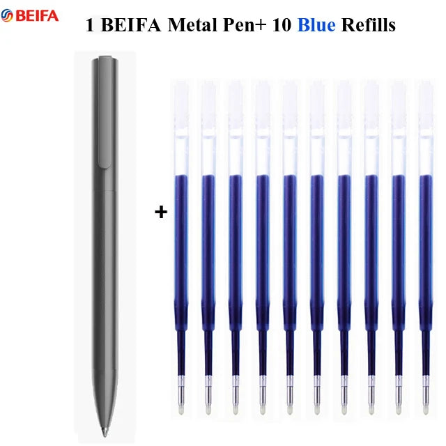 BEIFA Metal Gel Ink Sign Pen Rotating 0.5MM Black Switzerland Refill Business Signing School Office Stationery