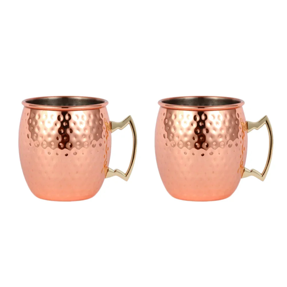 1-6PCS Cocktail Wine Cup Moscow Mule Mugs acciaio inossidabile rame placcato succo tazza di birra tazze da caffè Bar Champagne Party Drinkware