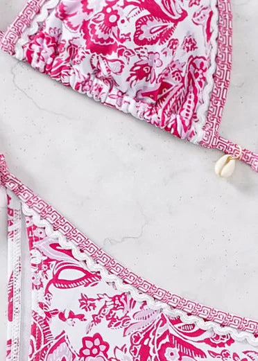 Nuovo Set Bikini Triangolo 2026 - Costume da Bagno Push-Up con Stampa Floreale e Slip Brasiliano