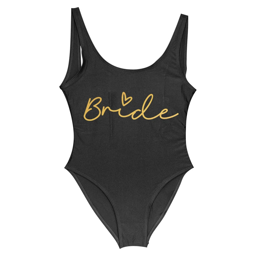 Costume da Bagno Intero Bianco S-3XL per Addio al Nubilato, Costume da Bagno da Donna per Festa Nuziale, Abbigliamento da Spiaggia e Piscina