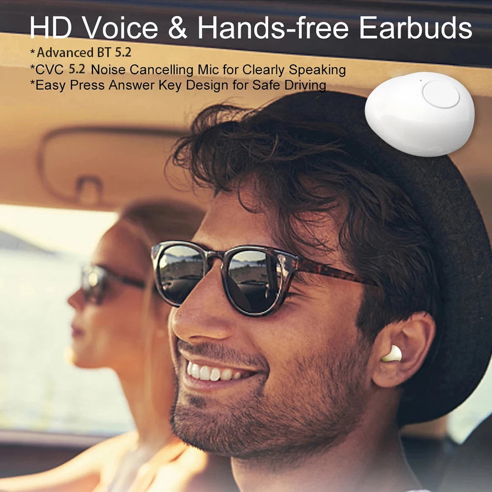 Mini cuffie per il sonno invisibili Auricolari wireless Bluetooth TWS con microfono Auricolari in-ear con cancellazione del rumore Cuffie sportive