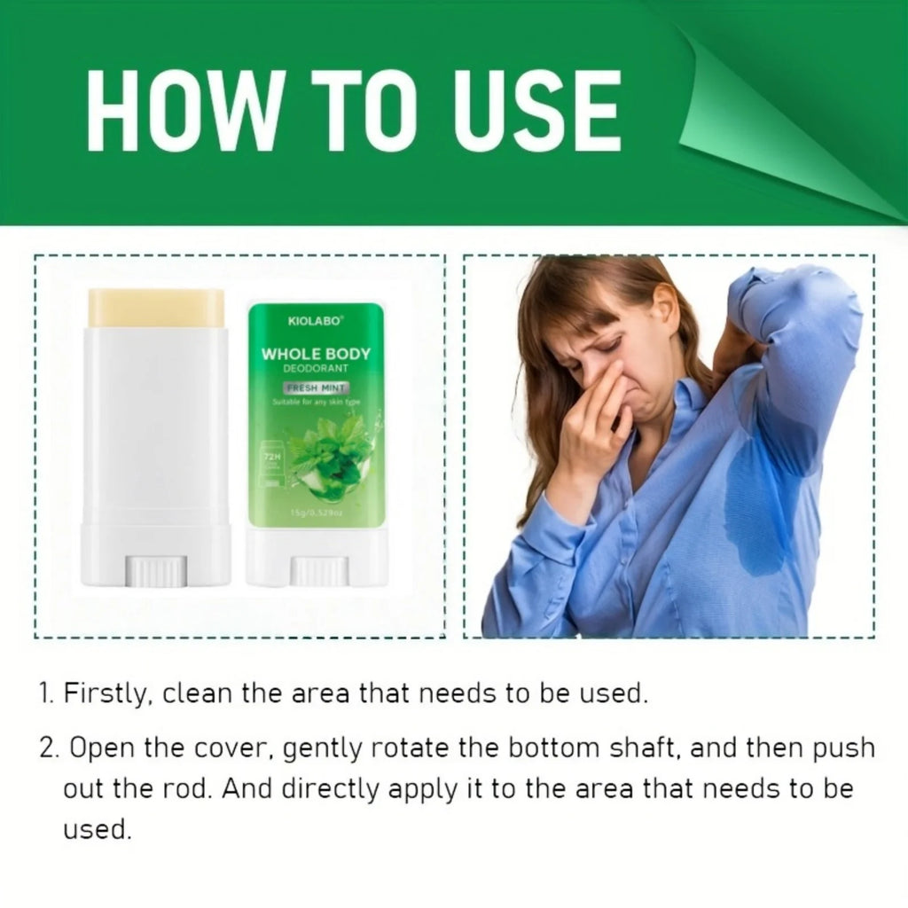 Deodorante a lunga durata per 72 ore, crema deodorante e antitraspirante da 15g, ti mantiene fresco e asciutto tutto il giorno.