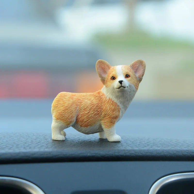 Mini Corgi Car Decoration Resin Crafts Dog Desk Decoration Decoration Simulation Cake Baking Decoration Kawaii Accessories