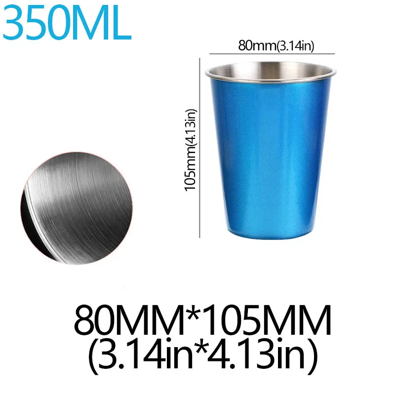 350/500ml Tazze in acciaio inossidabile Ufficio domestico Bar Cucina Bevande Bicchiere da caffè Tè Bere Boccale di birra Tazza da viaggio in metallo