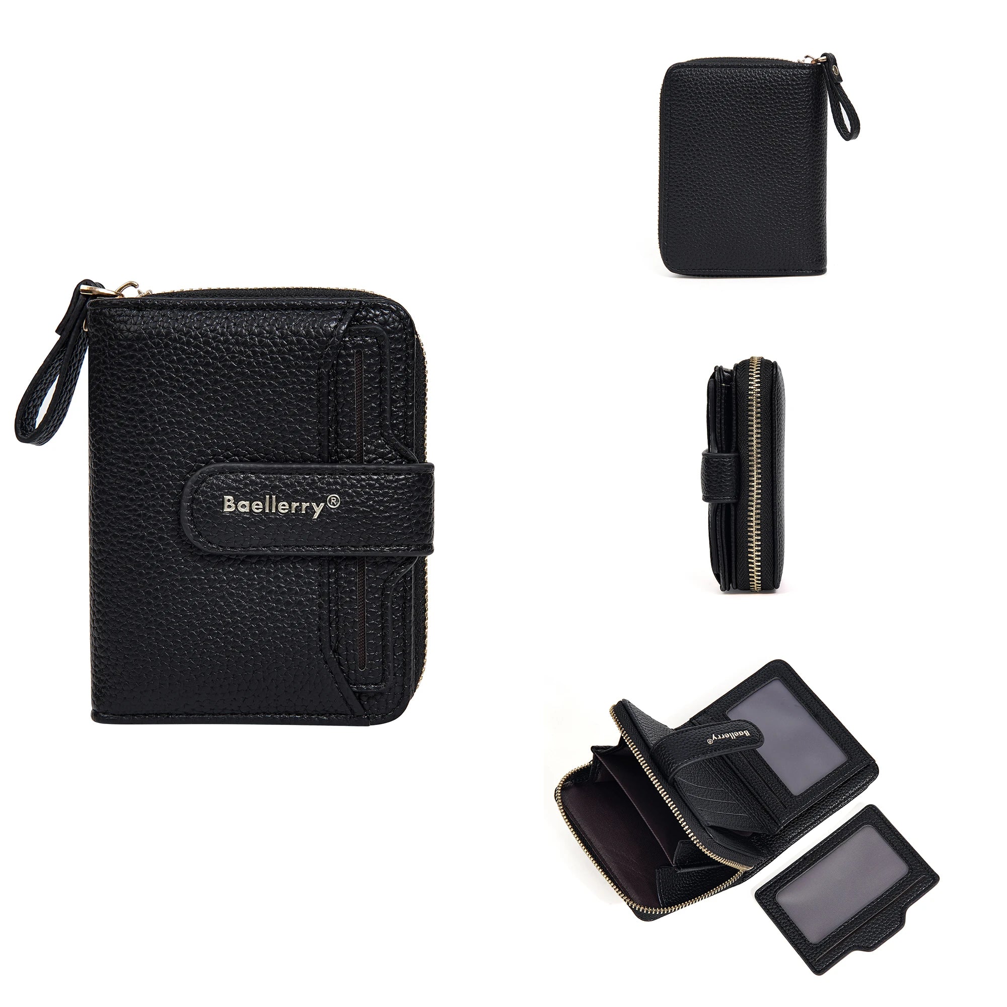 Portafoglio da Donna Baellerry Elegante con Chiusura a Zip, Multifunzionale con Protezione RFID, 6 Scomparti per Carte e Tasca per Monete, Regalo Minimalista