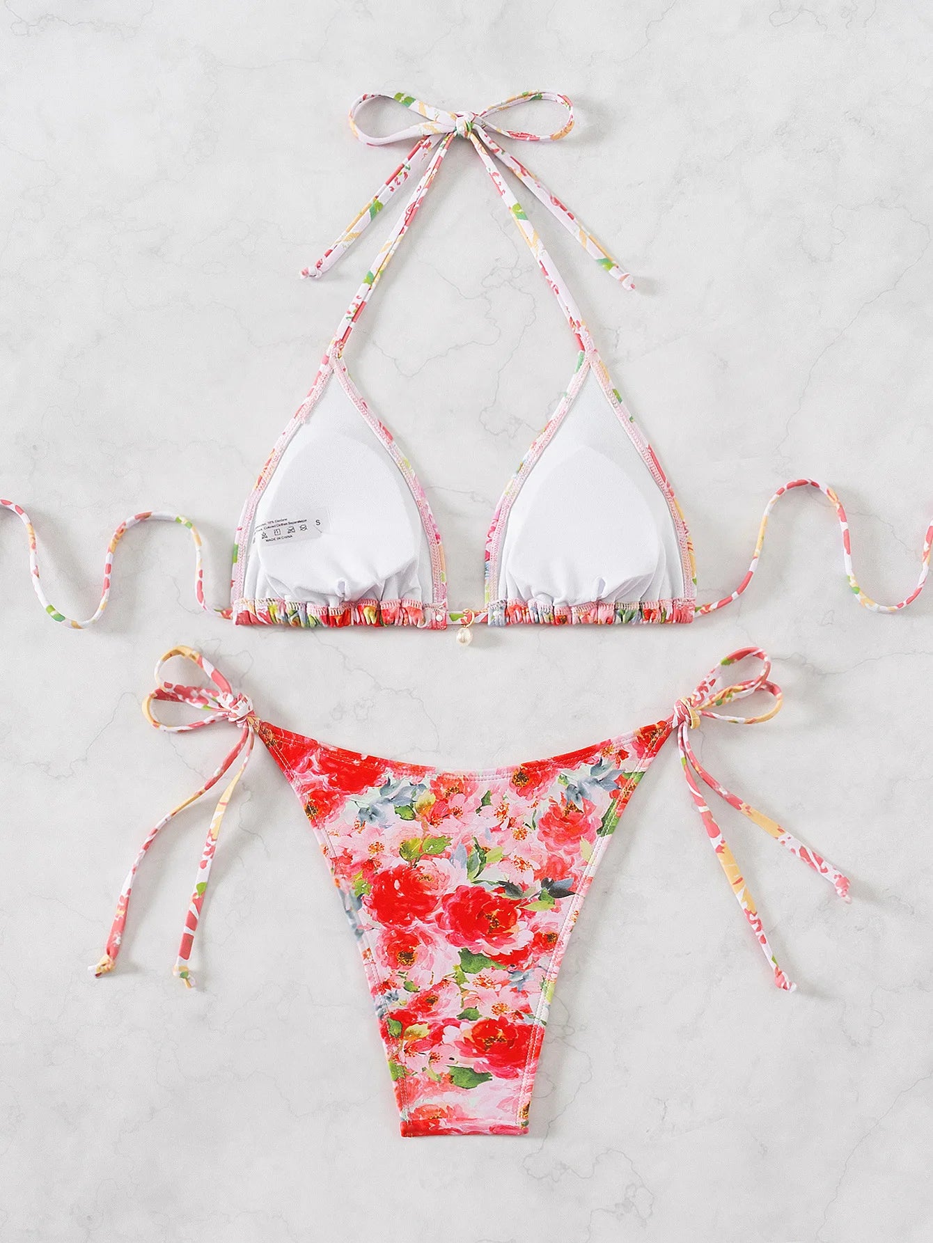 Nuovo Set Bikini Triangolo 2026 - Costume da Bagno Push-Up con Stampa Floreale e Slip Brasiliano